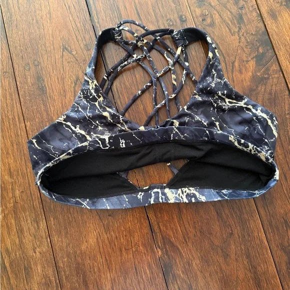 Constantly Varied Gear CVG Butterfly Back Sports Bra Black w/ Gold Marble XL - Picture 6 of 7